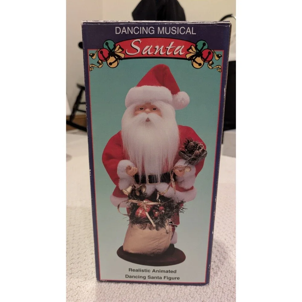 Vintage Animated Musical Dancing Christmas Santa Plays Jingle Bells